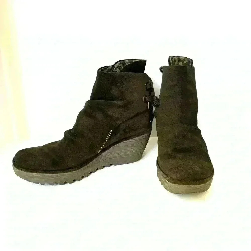 FLY London Women's Yama Ankle Boot Dark brown EU 40 US 9 EUC - Picture 4 of 9